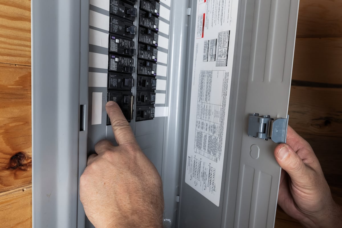 Home electrical panel circuit breaker inspection and upgrade